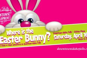 Where is the Easter Bunny? Downtown Idaho Falls- Civitan Plaza Saturday, April 16th noon to 3:00pm